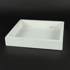 13"X13"X2"SQ.WOOD BOX WHITE