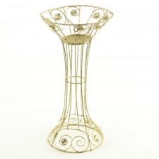 12"GLT/WIRE CANDLE HLDR W/JWL