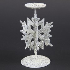 5.8"SNOWFLAKE CANDLE HLDR S2