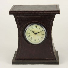 LEATHER SQ.CLOCK BURGUNDY