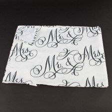 14"X72"LINEN BLK/WHT RUNNER