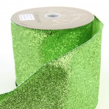 4"X10YD GLITTER RBBN APPLE