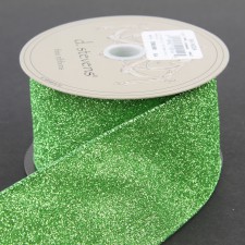 2.5"X10YD GLITTER RBBN APPLE