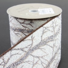4"X10YD LINEN FROSTED BRANCH