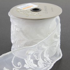 4"X10YD ORGANZA OFF WHITE