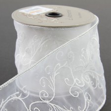 4"X10YD ORGANZA OFF WHITE
