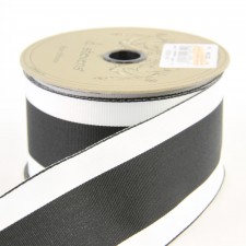 2.5"X25YD GROSGRAIN BLACK/WHT