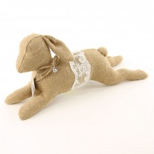 15.5"BURLAP SCULPT RABBIT A4