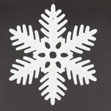 11" SNOWFLAKE ORNA WHT MICA