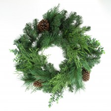 24"MIX PINE/CEDAR WREATH