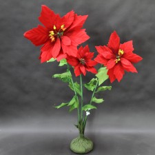 44"STANDING POINSETTIA RED