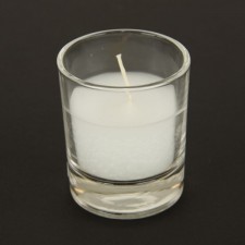 CANDLE VOTIVE W/GLASS 75/CS