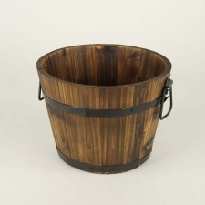 10"D TALL RND WOOD PLNTR S1