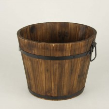 12.6"D TALL RND WOOD PLNTR S2