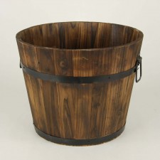 15"D TALL RND WOOD PLNTR S3