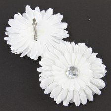 4"FLOWER CLIP 12PC/PKG WHITE
