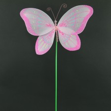 14"X11.5"BUTTERFLY STICK PINK