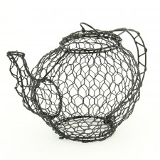 TEA POT BLACK WIRE 11.5"X5.5"