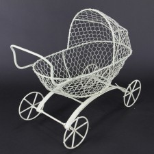 12.5" WIRE BABY BUGGY  WHITE