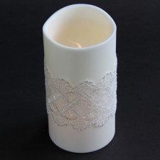 6"PILLAR CNDL W/FLICKER/MICA