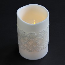 5"PILLAR CNDL W/FLICKER/MICA