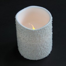4"PILLAR CNDL W/FLICKER/MICA