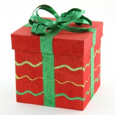 10" FLOCKING GIFT BOX W/BOW