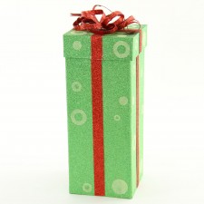14"FLOCKING GIFT BOX W/BOW