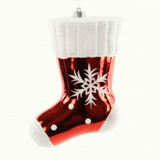 8"PLST SOCK ORNA W/SNOWFLAKE