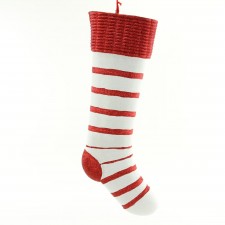 24"PLST STOCKING ORNA W/GLIT