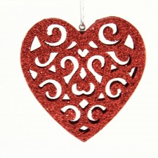 6" CARDBOARD HEART ORNAMENT