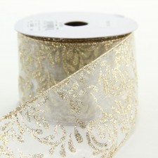 2.5"X10YD SHR GLT FLORAL PTTRN