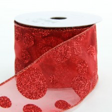 2.5"X10YD SHEER GLT.DOTS RIBB