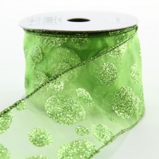 2.5"X10YD SHEER GLIT DOTS RIBB