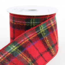 2.5"X10YD BRUSHED PLAID RIBBN