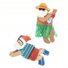 2.75-5.5" BEACH SANTA ORNA