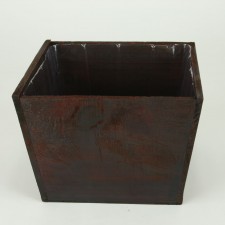 X-LG SQUARE WOOD BOX BROWN