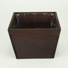 LG SQUARE WOOD BOX BROWN
