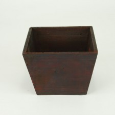 MED SQUARE WOOD BOX BROWN