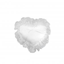 LG HEART PILLOW SATIN/LACE X12