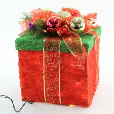 13"RED GIFT BOX W/BOW/100L S2