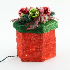 11.5"HEX.RED/GRN GIFT BOX S1