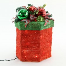 15"HEX.RED/GRN GIFT BOX S2