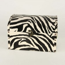 13"WOOD/LEATHER BOX ZEBRA S2