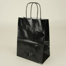 8X5X14"CUB TOTE GLOSSY BLACK