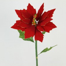 12"POINSETTIA RED/GOLD EDGE