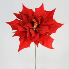 30"POINSETTIA RED/GOLD EDGE
