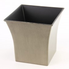 6"PLST.SQUARE POT TAUPE