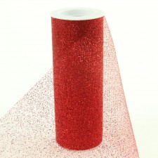 6"X10YD GLITTER TULLE RED