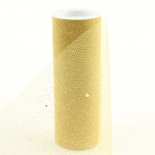 6"X10YD GLITTER TULLE GOLD